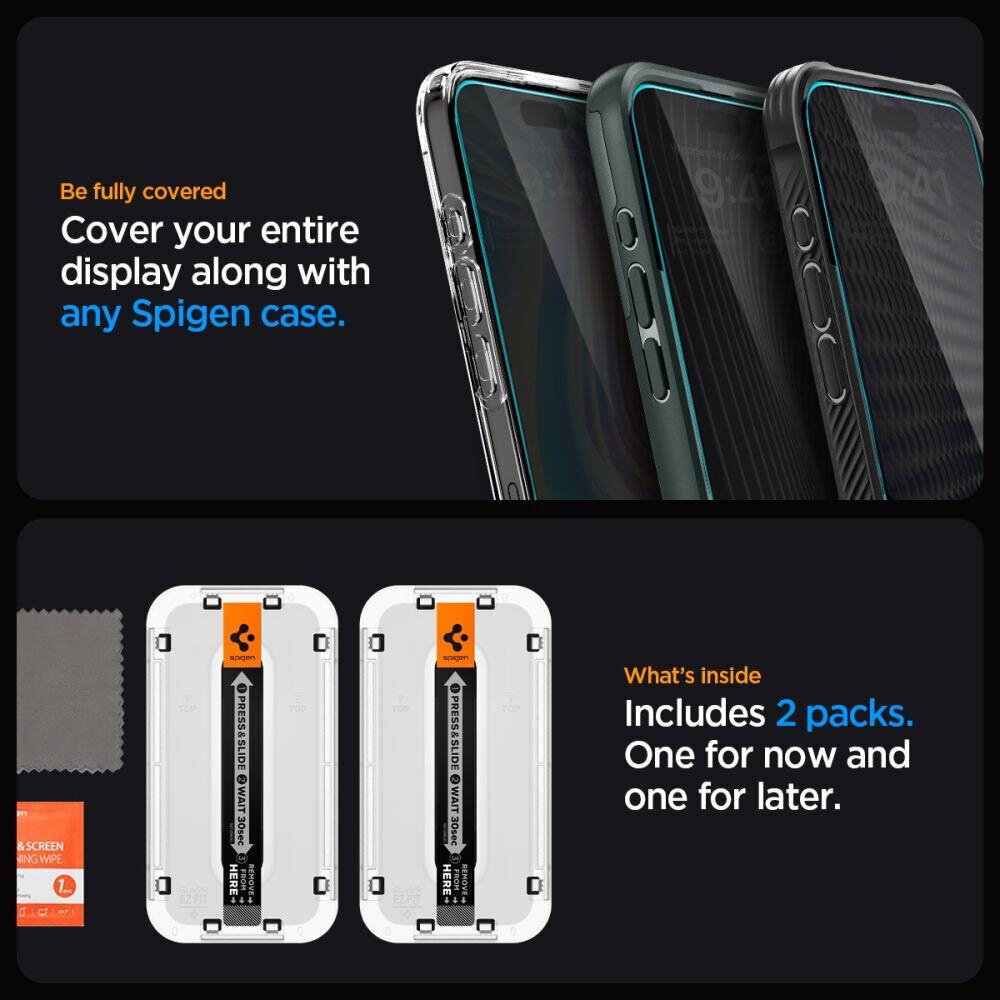 Spigen Glas.TR EZ Fit Privacy hinta ja tiedot | Näytönsuojakalvot ja -lasit | hobbyhall.fi