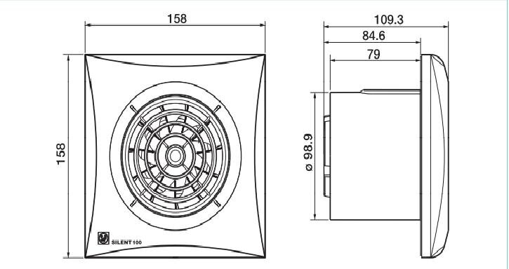 Kylpyhuoneen poistoilmapuhallin Soler&Palau Silent-100 CRZ hinta ja tiedot | Kylpyhuoneen tuulettimet | hobbyhall.fi