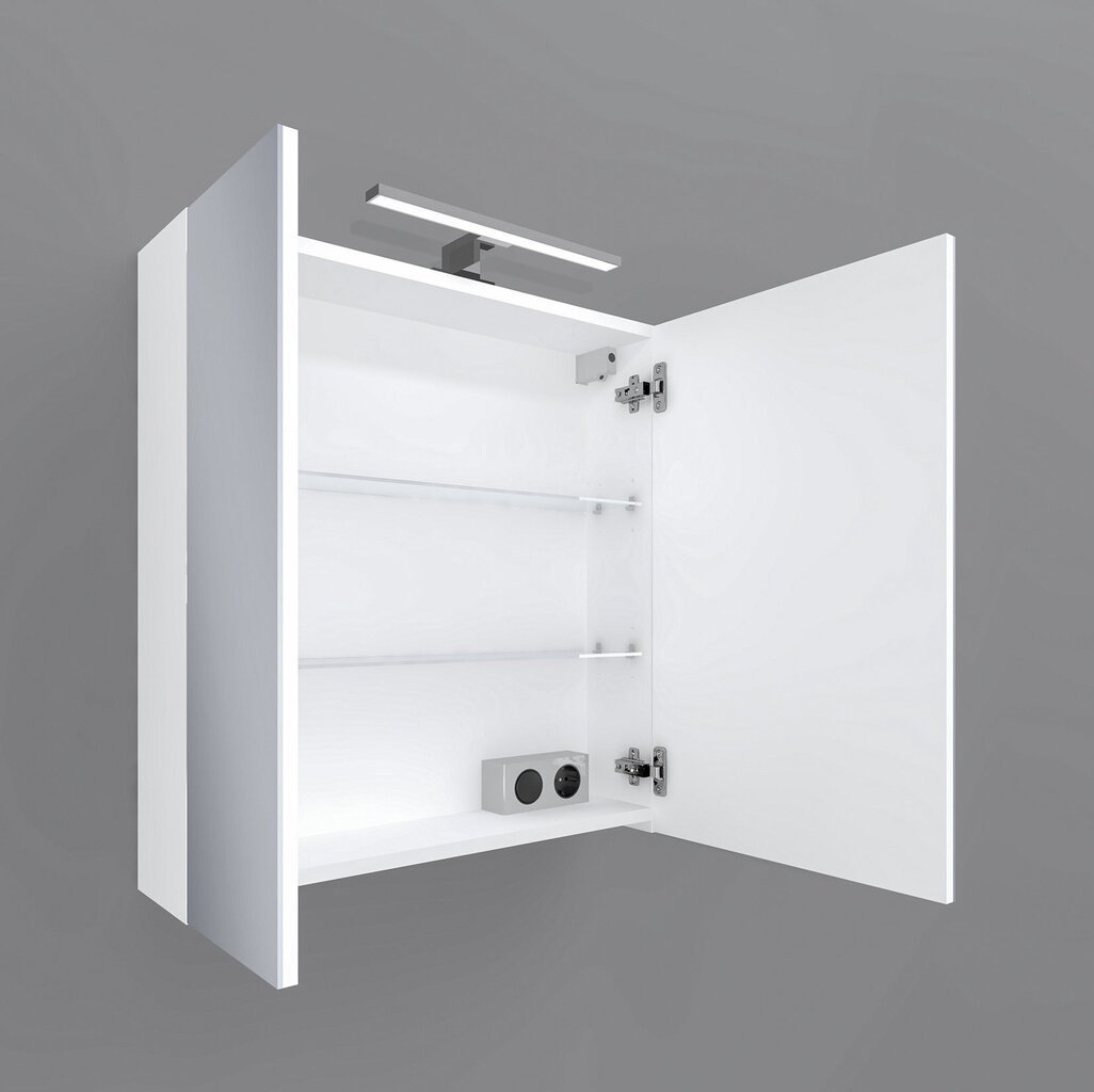 Ripustettava kylpyhuonekaappi Fabian, 60x68x16 cm, valkoinen hinta ja tiedot | Kylpyhuonekaapit | hobbyhall.fi