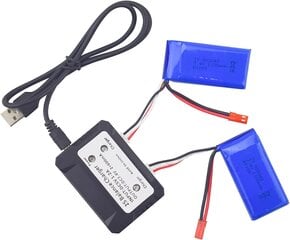 2 litiumpariston sarja 7.4V 1100mAh ja laturi hinta ja tiedot | Paristot | hobbyhall.fi