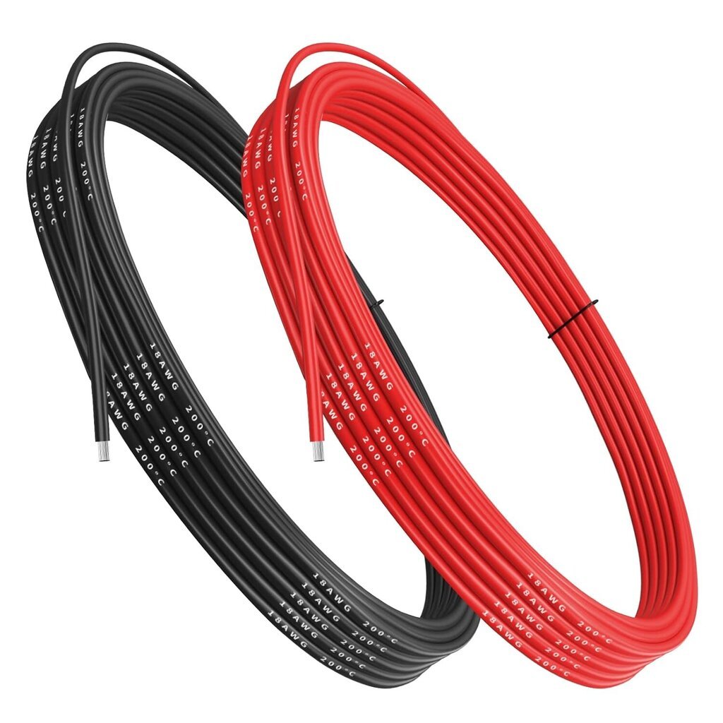 Silikonijohto 18 AWG, 5 metriä hinta ja tiedot | Tekstiilijohdot ja sähköliittimet | hobbyhall.fi