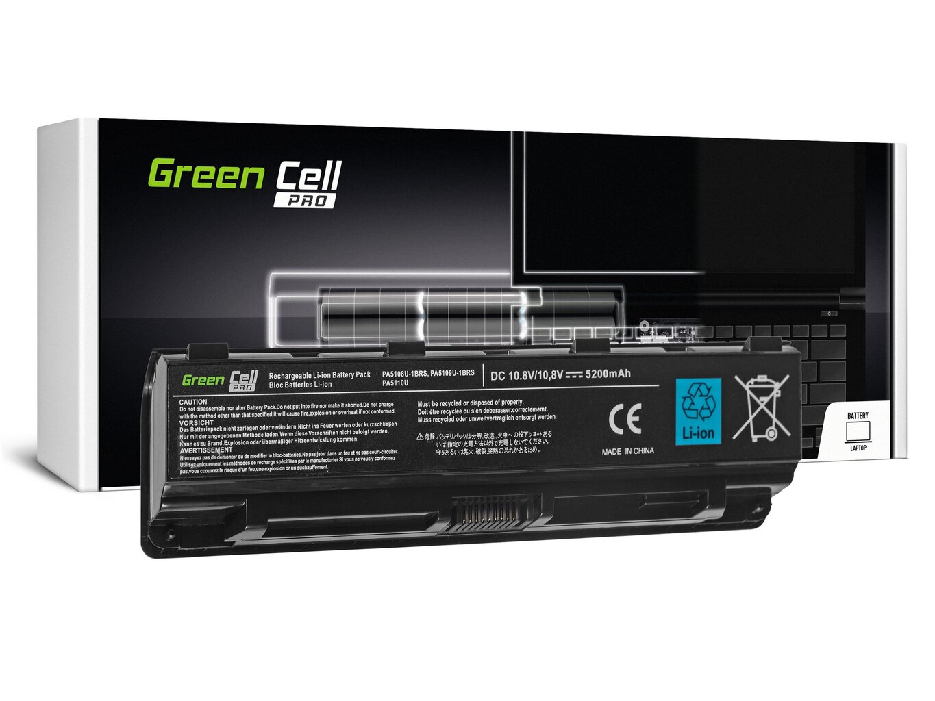 Green Cell Pro Laptop Battery for Toshiba Satellite C50 C50D C55 C55D C70 C75 L70 P70 P75 S70 S75 hinta ja tiedot | Kannettavien tietokoneiden akut | hobbyhall.fi
