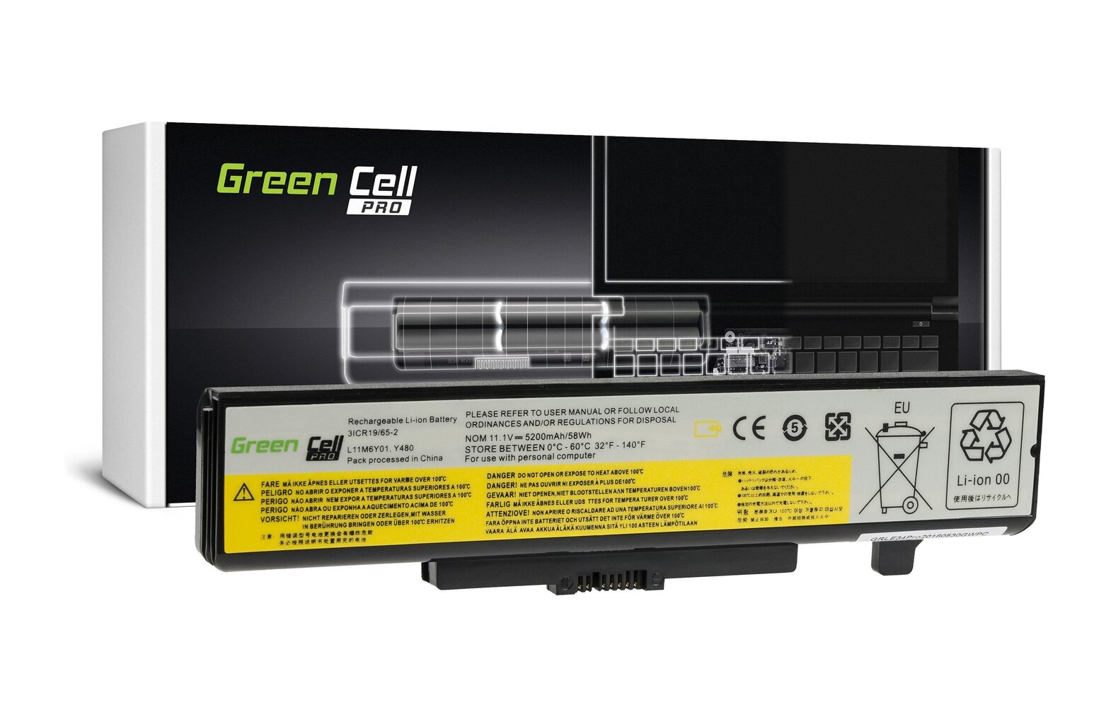 Green Cell PRO Laptop Battery L11S6Y01 L11S6F01 Lenovo B580 B590 G500 G505 G510 G700 G710 G580 G585,IdeaPad P500 P585 Y580 Z580 hinta ja tiedot | Kannettavien tietokoneiden akut | hobbyhall.fi