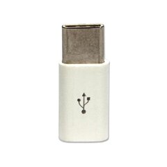Adapter USB USB-C - microUSB Biały hinta ja tiedot | Adapterit | hobbyhall.fi