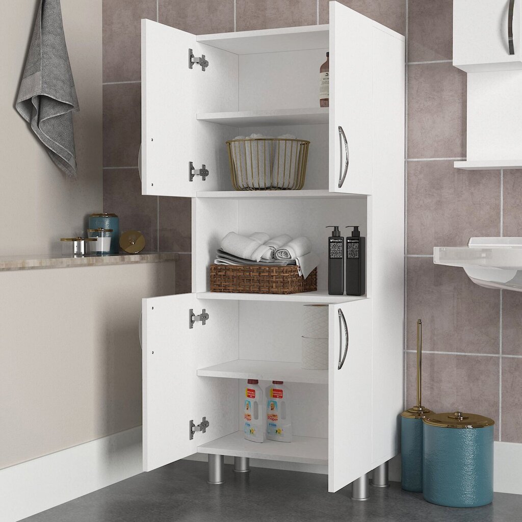 Kalune Design 756, valkoinen Erillinen kylpyhuonekaappi hinta ja tiedot | Kylpyhuonekaapit | hobbyhall.fi
