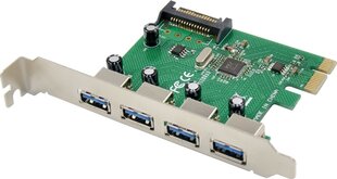 Kontroler ProXtend PCIe 2.0 x1 - 4x USB 3.0 (PX-UC-86260) hinta ja tiedot | Ohjain- ja laajennuskortit | hobbyhall.fi