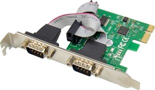 Kontroler ProXtend PCIe 2.0 x1 - 2x DB9 RS-232 (PX-SP-55009) hinta ja tiedot | Ohjain- ja laajennuskortit | hobbyhall.fi