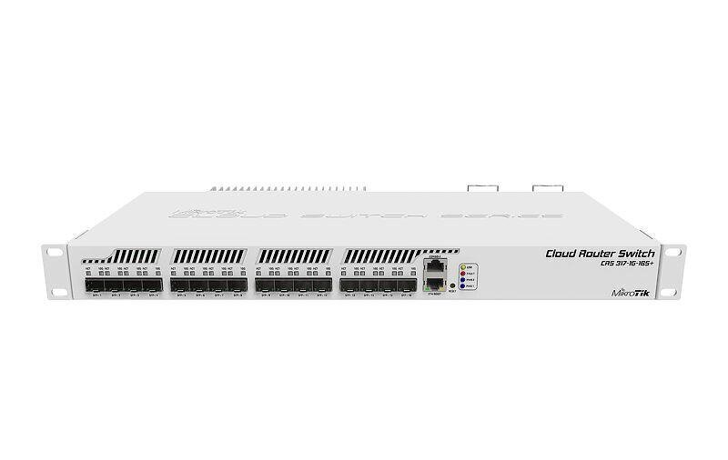 Switch Mikrotik Type L3|Rack|1x10Base-T / 100Base-TX / 1000Base-T|16xSFP+|1xRJ45|CRS317-1G-16S+RM hinta ja tiedot | Adapterit | hobbyhall.fi