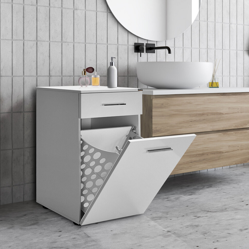 Kaappi Kalune Design ADR-611-PP-1, valkoinen hinta ja tiedot | Kylpyhuonekaapit | hobbyhall.fi