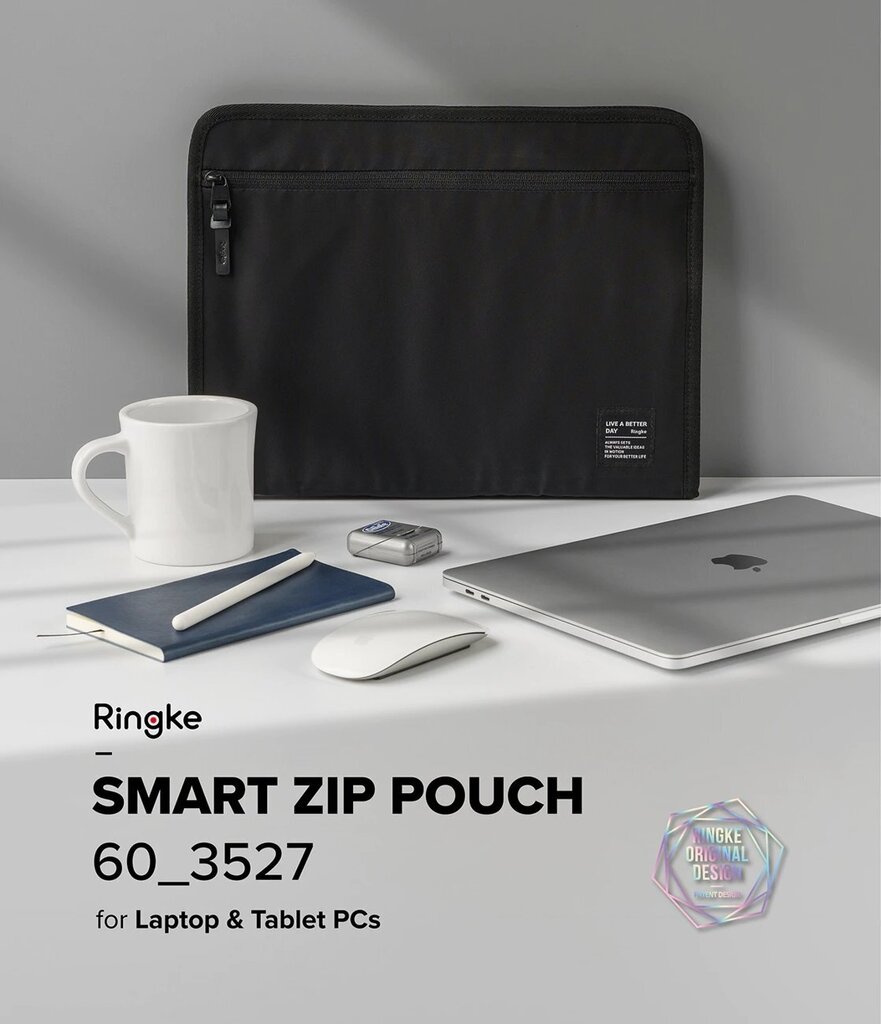 Ringke Zip Pouch, 13" black hinta ja tiedot | Tietokonelaukut | hobbyhall.fi