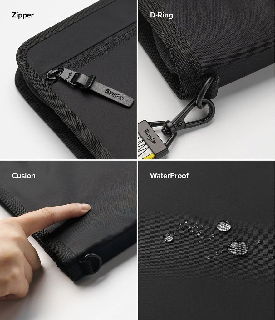 Ringke Zip Pouch, 13" black hinta ja tiedot | Tietokonelaukut | hobbyhall.fi