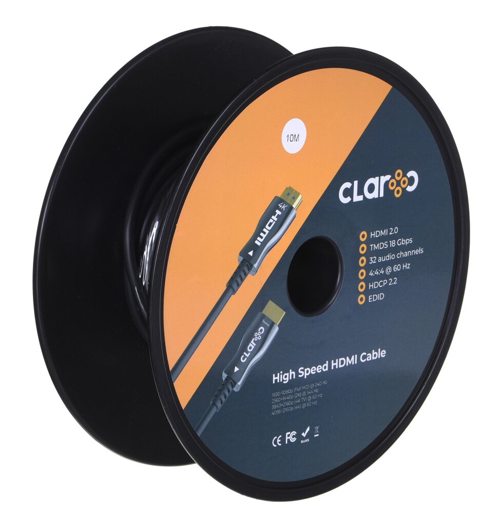 CLAROC HDMI CABLE FIBER OPTIC AOC 2.0, 4K, 10M hinta ja tiedot | Adapterit | hobbyhall.fi