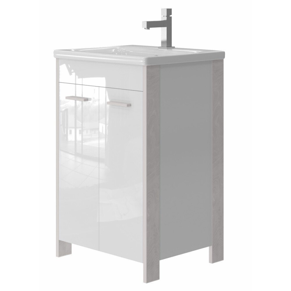 Kylpyhuonekaappi pesualtaalla Brooklyn BR-55, valkoinen hinta ja tiedot | Kylpyhuonekaapit | hobbyhall.fi