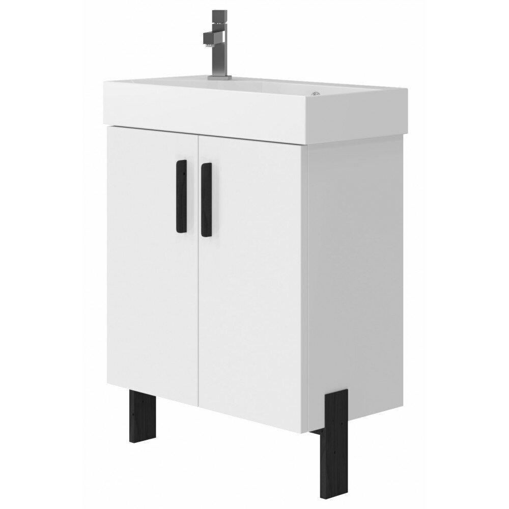 Kylpyhuonekaappi pesualtaalla Manhattan MH-55, valkoinen. hinta ja tiedot | Kylpyhuonekaapit | hobbyhall.fi