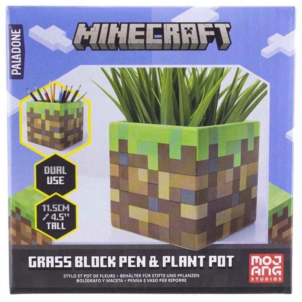 Minecraft Grass Block Pen and Plant Pot hinta ja tiedot | Pelien oheistuotteet | hobbyhall.fi