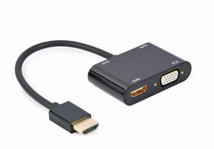 Gembird HDMI male to HDMI female + VGA f hinta ja tiedot | Adapterit | hobbyhall.fi