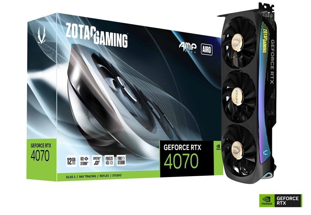 Zotac Gaming GeForce RTX 4070 AMP Airo (ZT-D40700F-10P) hinta ja tiedot | Näytönohjaimet | hobbyhall.fi