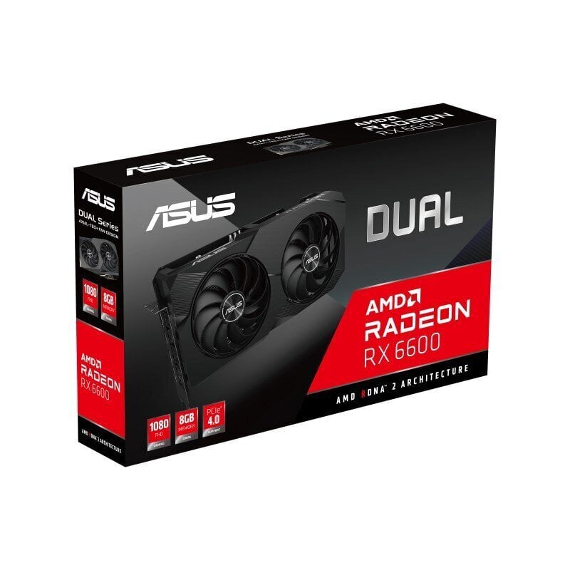 Asus Dual Radeon RX 6600 V2 8GB GDDR6 (DUAL-RX6600-8G-V2) hinta ja tiedot | Näytönohjaimet | hobbyhall.fi