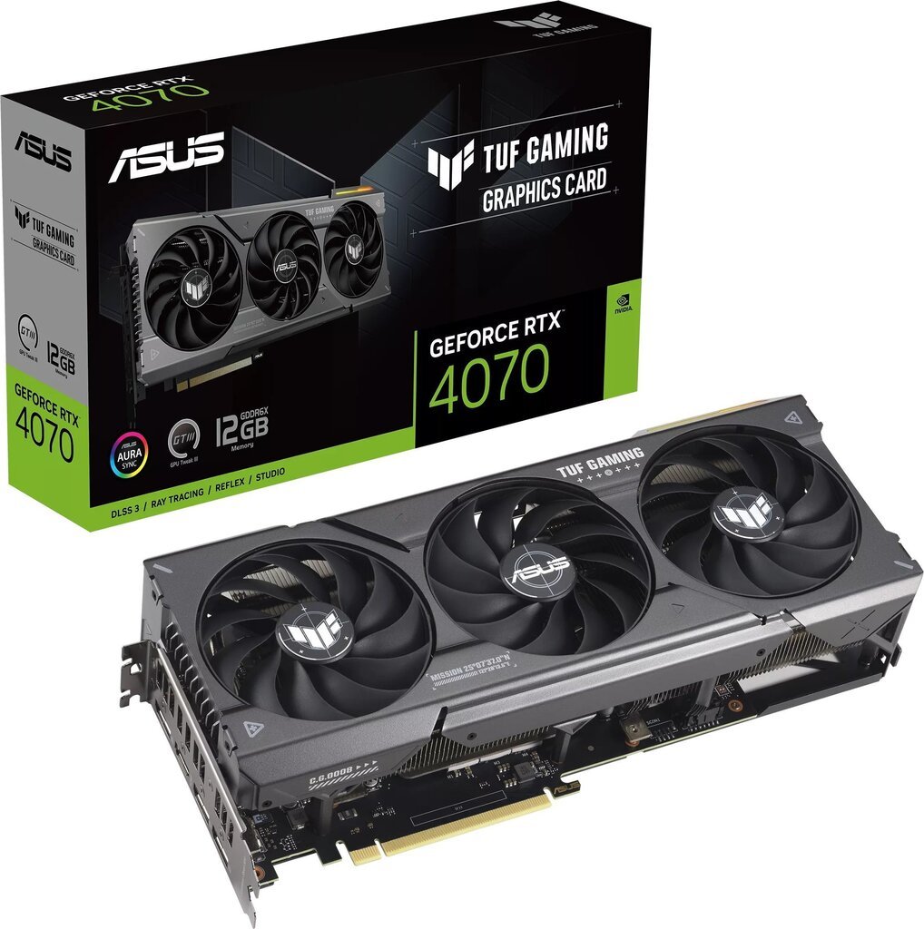 Asus TUF Gaming GeForce RTX 4070 12GB GDDR6X (90YV0IZ1-M0NA00) hinta ja tiedot | Näytönohjaimet | hobbyhall.fi