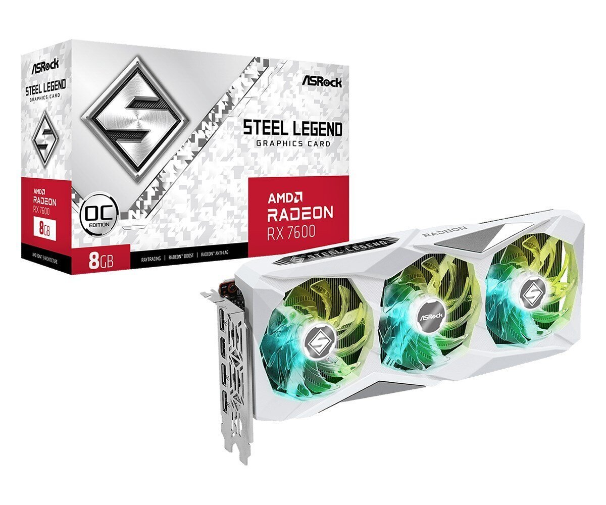 ASRock AMD Radeon RX 7600 Steel Legend OC (RX7600 SL 8GO) hinta ja tiedot | Näytönohjaimet | hobbyhall.fi