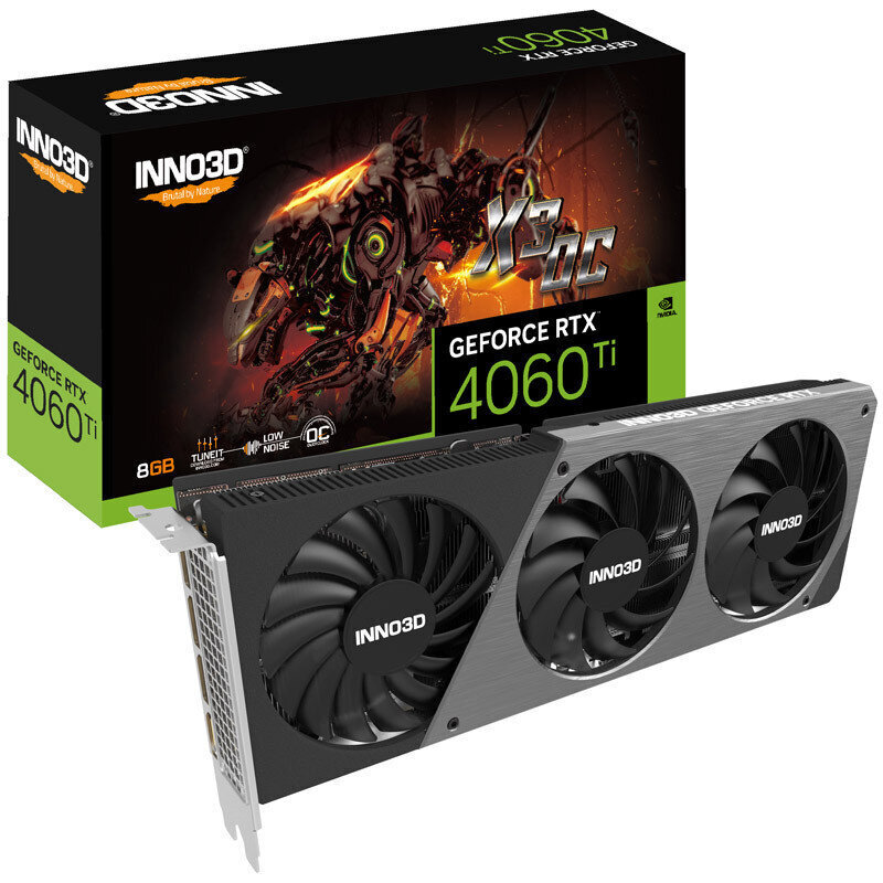 Inno3D GeForce RTX 4060 Ti 8GB X3 OC (N406T3-08D6X-171153L) hinta ja tiedot | Näytönohjaimet | hobbyhall.fi