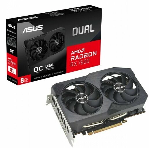 Asus Dual Radeon RX 7600 V2 OC Edition DUAL-RX7600-O8G-V2 hinta ja tiedot | Näytönohjaimet | hobbyhall.fi