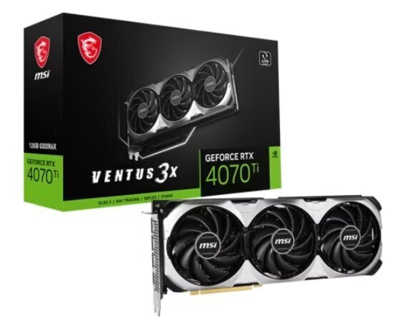 MSI GeForce RTX 4070 Ti Ventus 3X E 12G OC (V513-249R) hinta ja tiedot | Näytönohjaimet | hobbyhall.fi