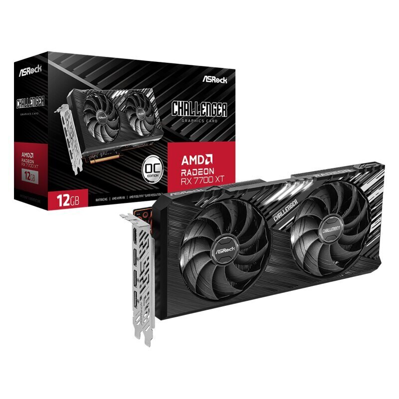 ASRock AMD Radeon RX 7700 XT Challenger 12GB OC (RX7700XT CL 12GO) hinta ja tiedot | Näytönohjaimet | hobbyhall.fi