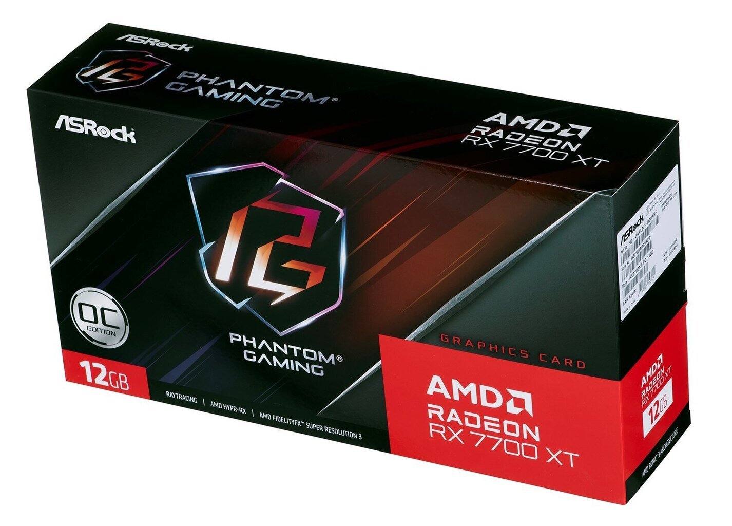 ASRock AMD Radeon RX 7700 XT Phantom Gaming 12 OC (RX7700XT PG 12GO) hinta ja tiedot | Näytönohjaimet | hobbyhall.fi
