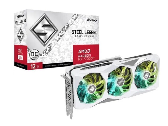 ASRock AMD Radeon RX 7700 XT Steel Legend OC (RX7700XT SL 12GO) hinta ja tiedot | Näytönohjaimet | hobbyhall.fi