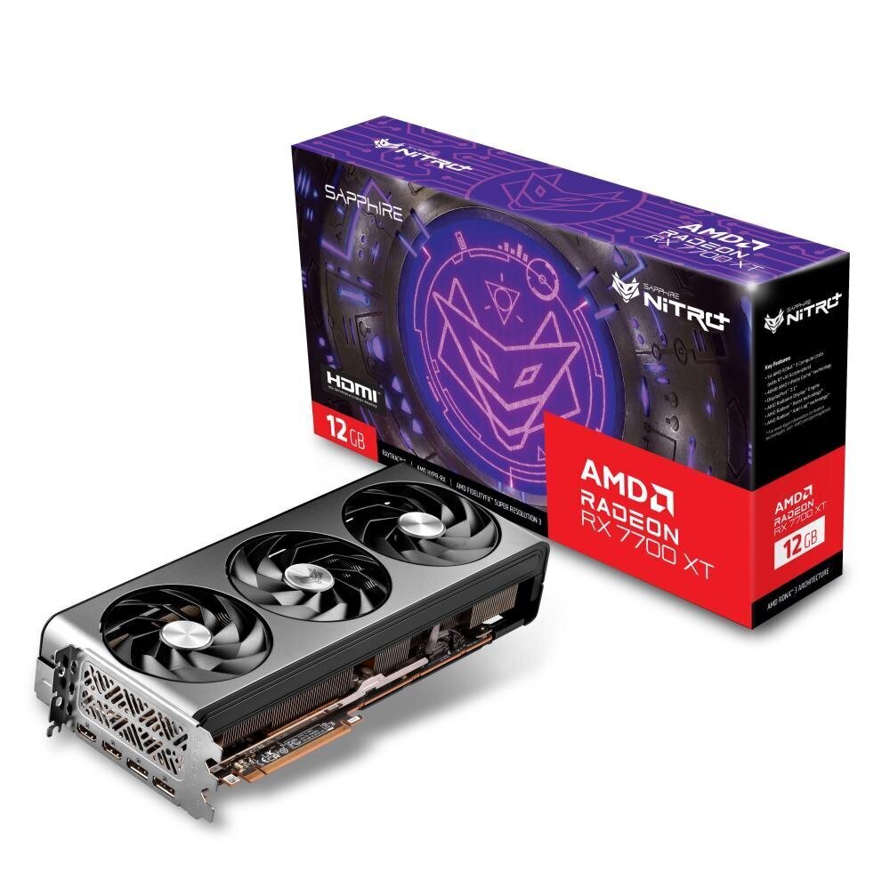 Sapphire Nitro+ AMD Radeon RX 7700 XT (11335-02-20G) hinta ja tiedot | Näytönohjaimet | hobbyhall.fi