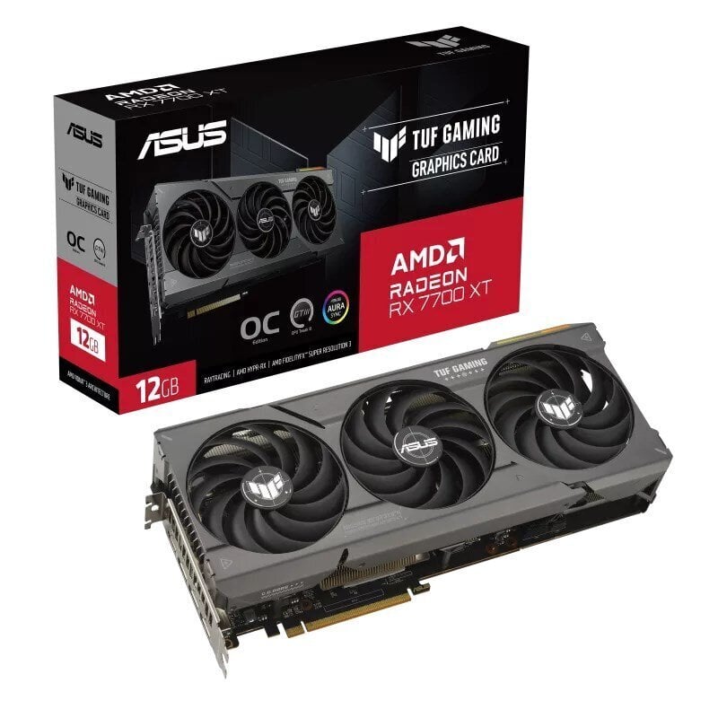 Asus TUF Gaming Radeon RX 7700 XT OC Edition (TUF-RX7700XT-O12G-GAMING) hinta ja tiedot | Näytönohjaimet | hobbyhall.fi