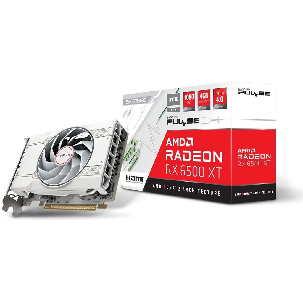 Sapphire Pulse AMD Radeon RX 6500 XT ITX Pure hinta ja tiedot | Näytönohjaimet | hobbyhall.fi
