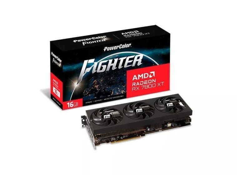 PowerColor Fighter AMD Radeon RX 7800 XT (RX 7800 XT 16G-F/OC) hinta ja tiedot | Näytönohjaimet | hobbyhall.fi