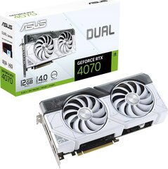 Asus Dual GeForce RTX 4070 White Edition (DUAL-RTX4070-12G-WHITE) hinta ja tiedot | Näytönohjaimet | hobbyhall.fi