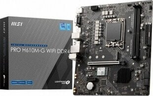 MSI PRO H610M-G WIFI DDR4 hinta ja tiedot | Emolevyt | hobbyhall.fi