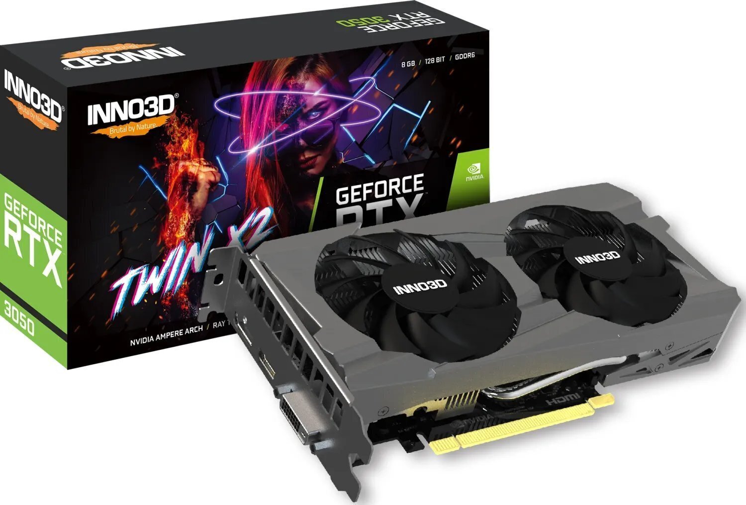 Inno3D GeForce RTX 3050 Twin X2 (N30502-08D6-1711VA41) hinta ja tiedot | Näytönohjaimet | hobbyhall.fi