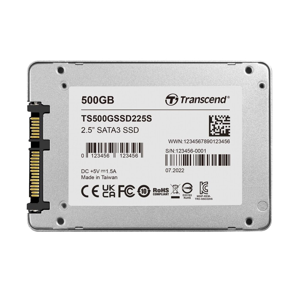 Transcend TS500GSSD225S hinta ja tiedot | Kovalevyt | hobbyhall.fi