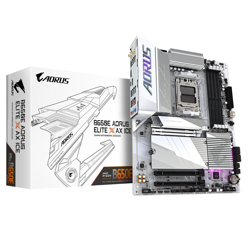 Gigabyte B650E Aorus Elite X AX Ice hinta ja tiedot | Emolevyt | hobbyhall.fi