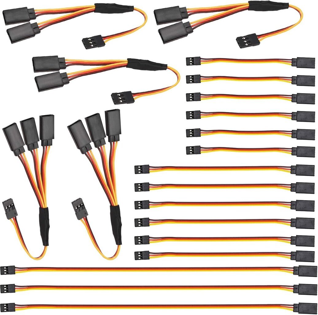 20 PCS RC Servo Extension Cable Set hinta ja tiedot | Dronet | hobbyhall.fi