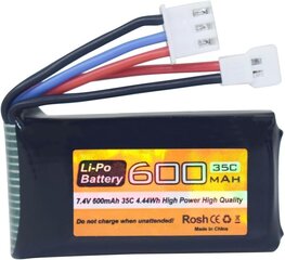 2 LiPo akkupakettia 7.4V 600mAh hinta ja tiedot | Dronet | hobbyhall.fi