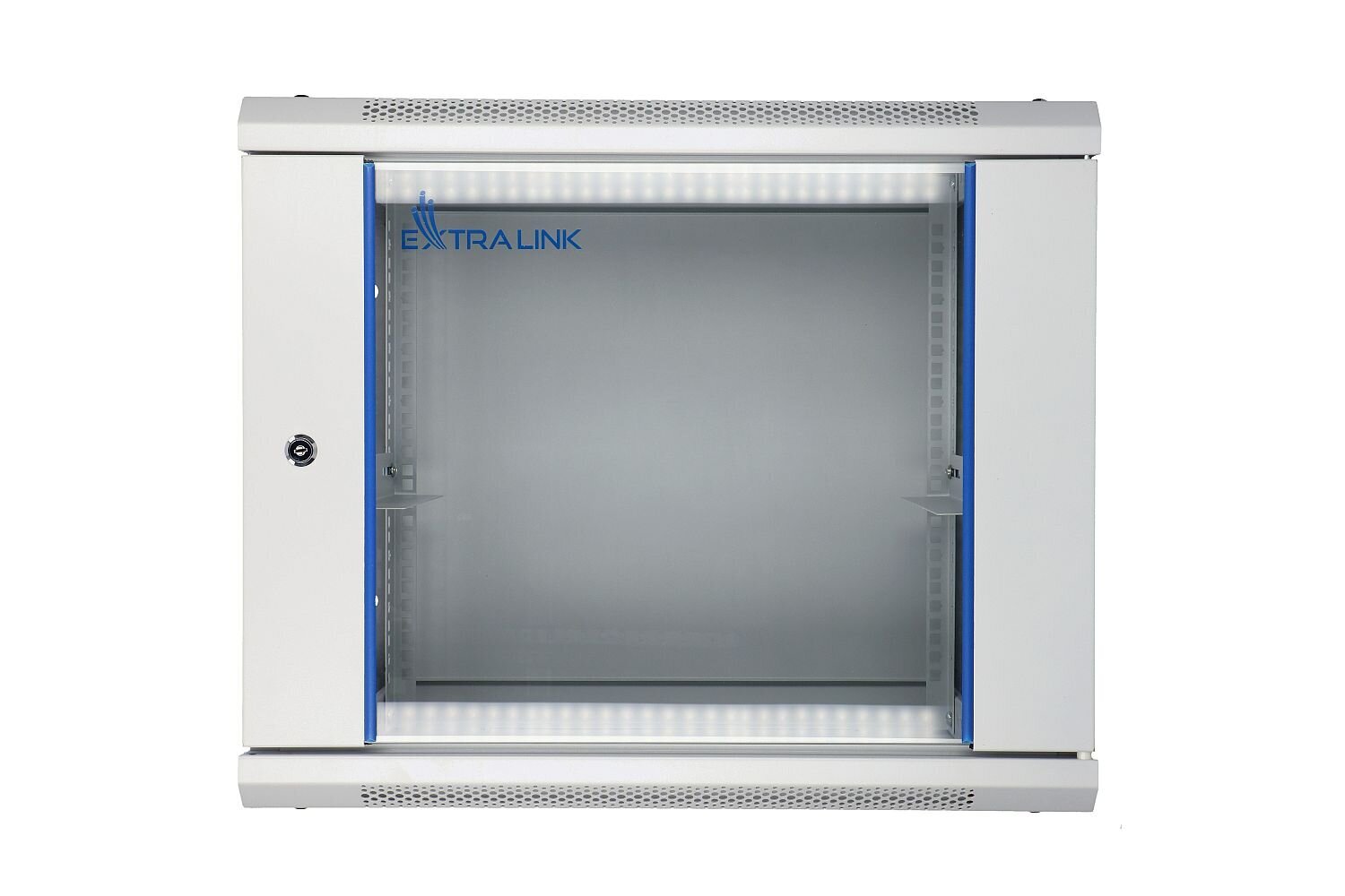 Wall cabinet rack 9U 600x450 gray glass door hinta ja tiedot | Palvelimet | hobbyhall.fi