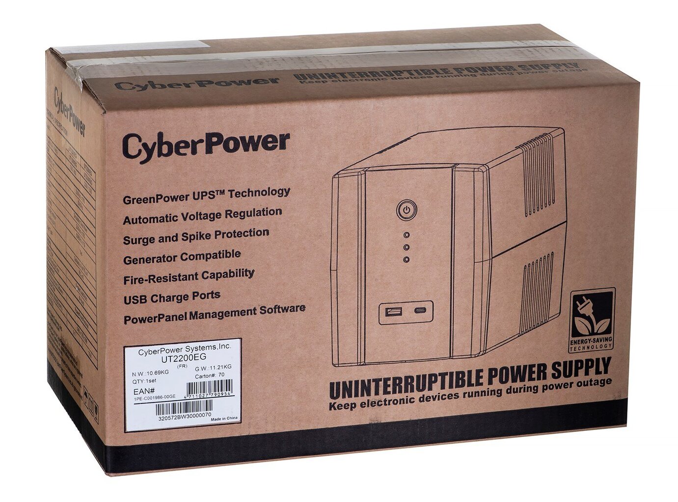 CyberPower UT2200EG-FR hinta ja tiedot | UPS-laitteet | hobbyhall.fi