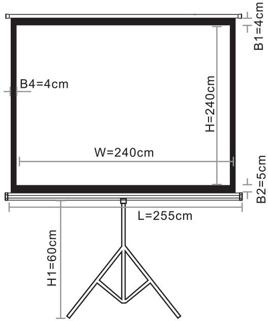 Leinwand Tripod 135" 1:1 hinta ja tiedot | Valkokankaat | hobbyhall.fi