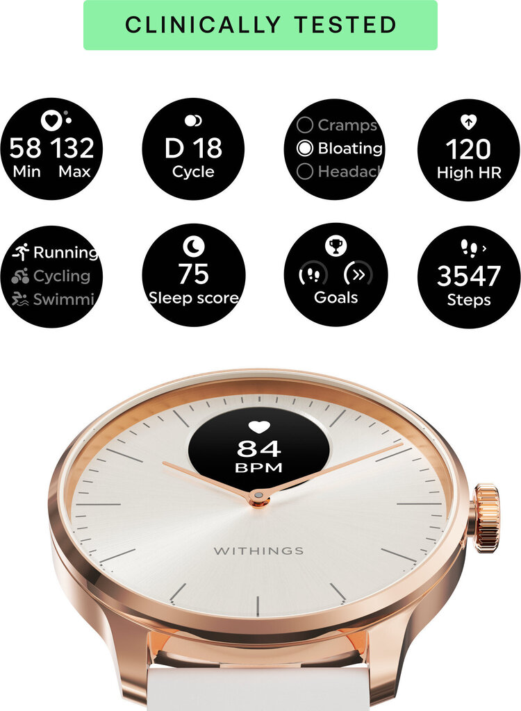 Withings Scanwatch Light 37mm hinta ja tiedot | Älykellot | hobbyhall.fi