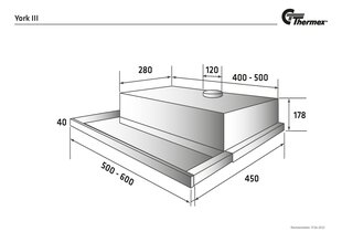 Thermex York III Standard hinta ja tiedot | Liesituulettimet | hobbyhall.fi