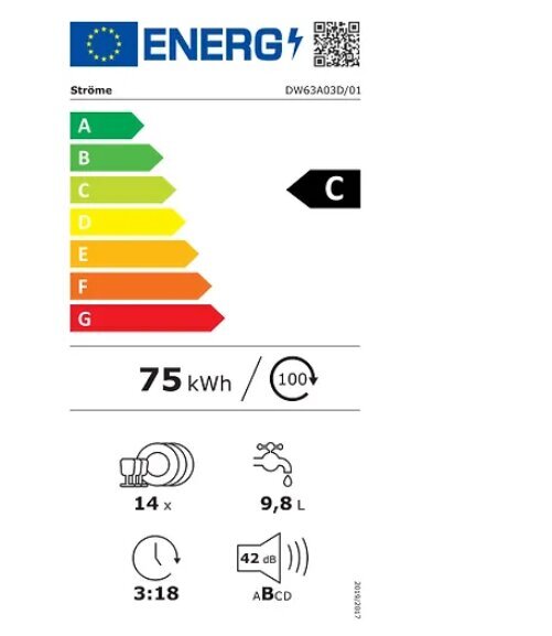 Ströme DW63A03D/01IX hinta ja tiedot | Astianpesukoneet | hobbyhall.fi