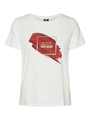 Vero Moda naisten T-paita 10301719*02, valkoinen/beige 5715509166892 hinta ja tiedot | Naisten T-paidat | hobbyhall.fi