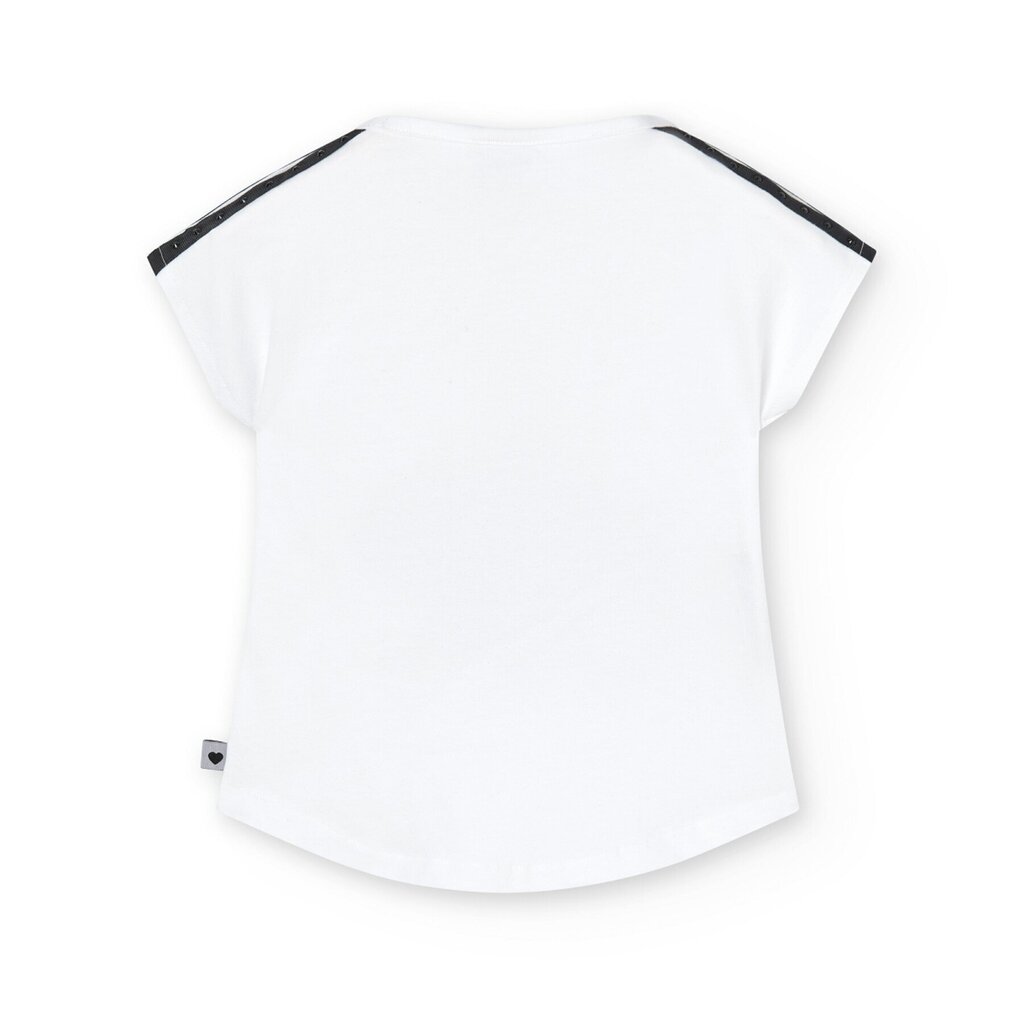 Boboli lasten T-paita 728489*1100, valkoinen musta 8445470447757 hinta ja tiedot | Tyttöjen paidat | hobbyhall.fi
