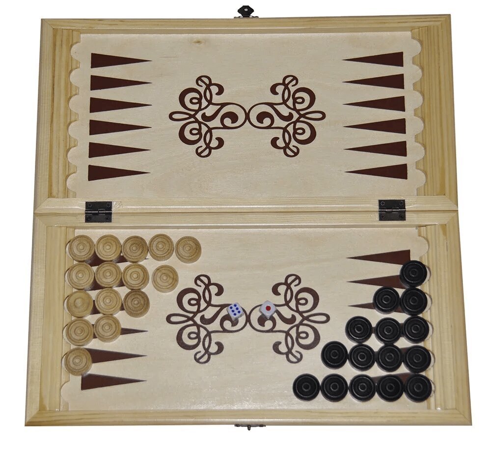 Lautapeli Backgammon ja tammi Vilna, 40x40 cm hinta ja tiedot | Lautapelit ja älypelit | hobbyhall.fi